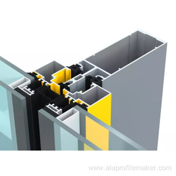 Anodized Aluminum Extrusion Curtain Wall Profile